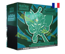 Charger l'image dans la galerie, Elite Trainer Box ou Coffret du Dresseur Pokémon de l’extension Ecarlate et Violet EV06 Mascarade Crépusculaire en version française et contenant 9 boosters de 10 cartes supplémentaires chacun, une carte promo brillante d’Ogerpon Masque Turquoise, 65 sleeves ainsi que de nombreux autres accessoires