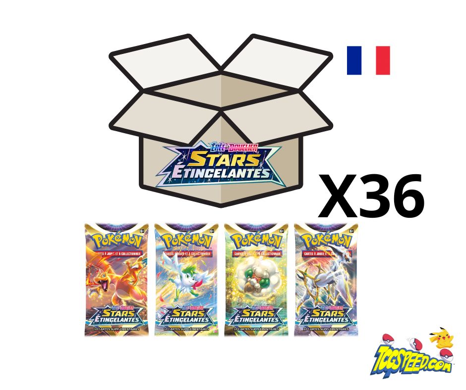 box 36 booster pokemon Case de Boosters Pokémon EB09 Stars Étincelantes VF Color:CamoBlack age 12-13 years Mega Evolution—Pitch Black Ultimate MTG x Final
