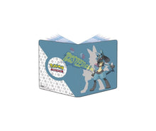 Charger l'image dans la galerie, Découvrez le nouveau cahier range cartes portfolio Pokemon Ecarlate et Violet EV01 au format a4 de 9 cases recto verso à l effigie de l emblématique Pokemon Lucario et permettant de ranger, classer et protéger 180 cartes accompagné d un booster de l extension Ecarlate et Violet contenant 10 cartes supplémentaires