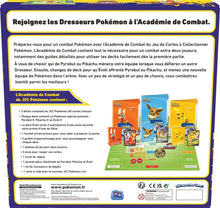 Charger l'image dans la galerie, Rejoignez les dresseurs Pokemon à l'Académie de Combat avec ce coffret très complet et composé de 3 decks complets de 60 cartes chacun ainsi que 3 cartes promo spéciales de Pyrobut, Pokachu et Evoli