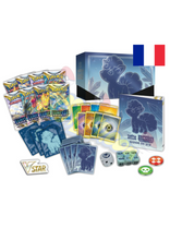 Charger l'image dans la galerie, Elite Trainer Box Pokémon EB12 Tempête Argentée ou Coffret du Dresseur composée de 8 Boosters Tempête Argentée, 65 protèges-cartes ou sleeves représentant Goupix d'Alola, 45 cartes Energie, un guide de jeu de l'extension EB12, six dés marqueurs de dégâts, un dé lancer de pièce autorisé en compétition, deux marqueurs d'Etats Spéciaux, un marqueur VSTAR en acrylique ainsi qu'un coffret avec quatre séparateurs.