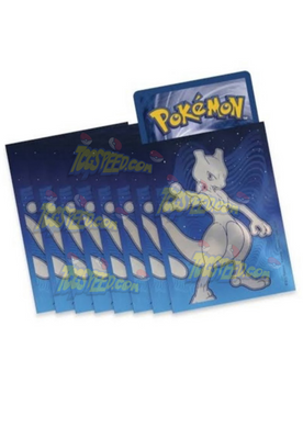 Retrouvez le Pokemon Légendaire Mewtwo avec ce pack composé de 65 protège-cartes ou sleeves de couleur bleue à son effigie