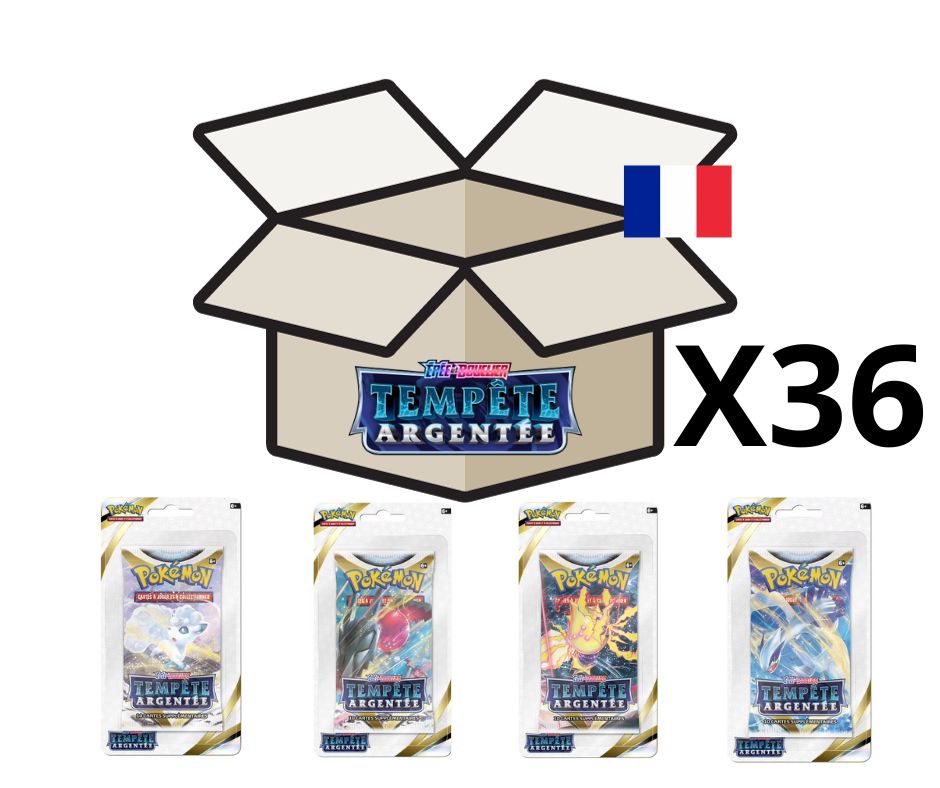 Découvre le pack de 36 boosters Pokémon de l’extension EB12 Tempête argentée en version française et contenant 10 cartes supplémentaires chacun, 1 Energie de Base ainsi qu'un marqueur VSTAR