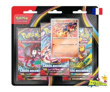 Charger l'image dans la galerie, Tripack Pokémon ME04 Chaos Ascendant VF – 3 Boosters + Carte Promo Exclusive
