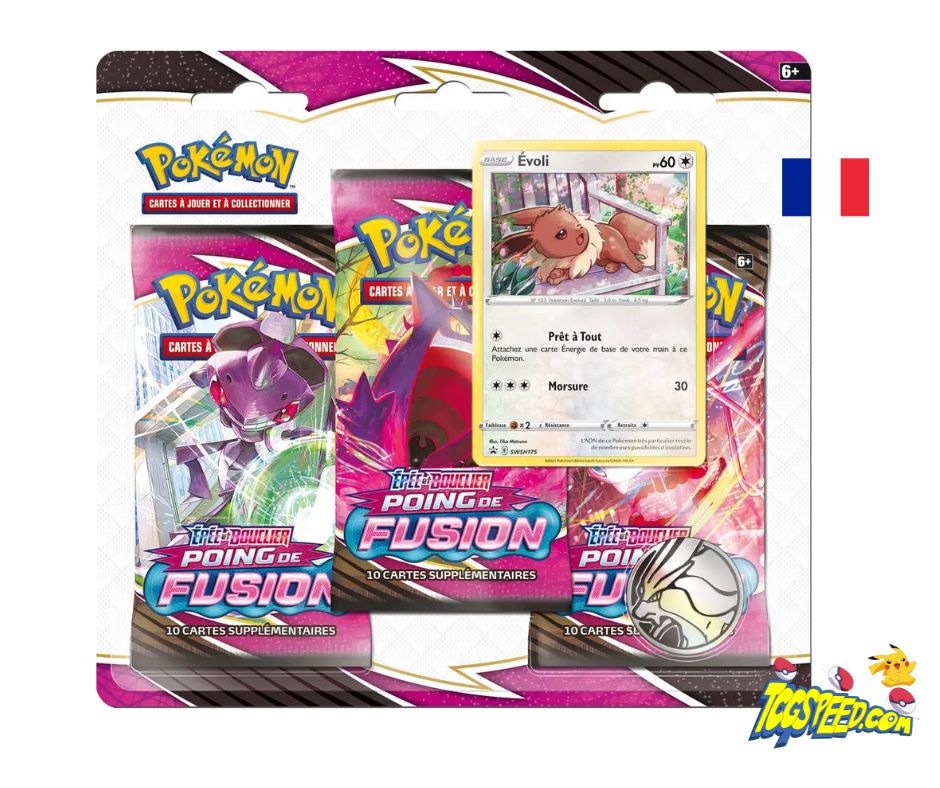 Pokémon Tripack EB08 Poing de Fusion Evoli Version française