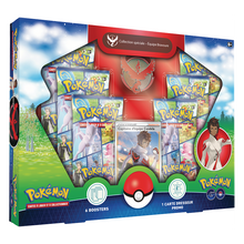 Charger l&#39;image dans la galerie, Découvrez le coffret collection Pokemon Go équipe Bravoure composé de 6 boosters une carte promo brillante illustrée un superbe pin s de l équipe Bravoure
